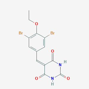 molecular formula C13H10Br2N2O4 B461748 5-(3,5-dibromo-4-ethoxybenzylidene)-2,4,6(1H,3H,5H)-pyrimidinetrione 
