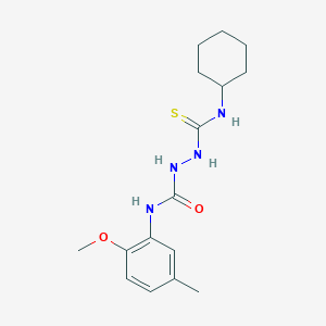 molecular formula C16H24N4O2S B4617482 2-[(cyclohexylamino)carbonothioyl]-N-(2-methoxy-5-methylphenyl)hydrazinecarboxamide 