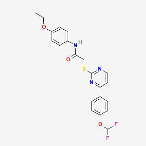 molecular formula C21H19F2N3O3S B4617486 2-({4-[4-(二氟甲氧基)苯基]-2-嘧啶基}硫代)-N-(4-乙氧基苯基)乙酰胺 