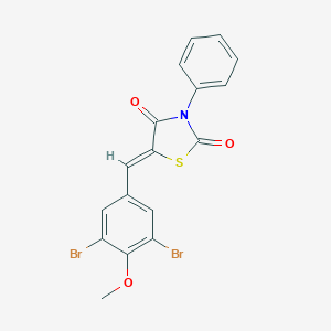 molecular formula C17H11Br2NO3S B461749 5-(3,5-Dibromo-4-methoxybenzylidene)-3-phenyl-1,3-thiazolidine-2,4-dione 