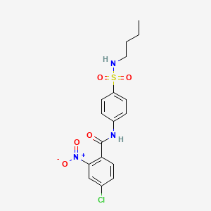 molecular formula C17H18ClN3O5S B4617491 N-{4-[(butylamino)sulfonyl]phenyl}-4-chloro-2-nitrobenzamide 