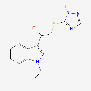 molecular formula C15H16N4OS B4617504 1-(1-ethyl-2-methyl-1H-indol-3-yl)-2-(4H-1,2,4-triazol-3-ylthio)ethanone 