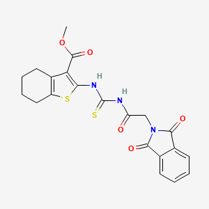 molecular formula C21H19N3O5S2 B4617507 methyl 2-[({[(1,3-dioxo-1,3-dihydro-2H-isoindol-2-yl)acetyl]amino}carbonothioyl)amino]-4,5,6,7-tetrahydro-1-benzothiophene-3-carboxylate 