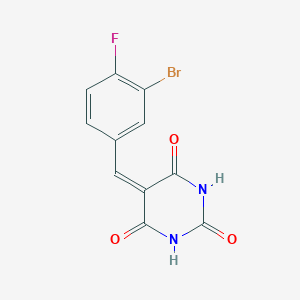 molecular formula C11H6BrFN2O3 B461751 5-(3-bromo-4-fluorobenzylidene)pyrimidine-2,4,6(1H,3H,5H)-trione 