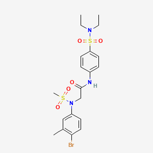 molecular formula C20H26BrN3O5S2 B4617512 N~2~-(4-bromo-3-methylphenyl)-N~1~-{4-[(diethylamino)sulfonyl]phenyl}-N~2~-(methylsulfonyl)glycinamide 