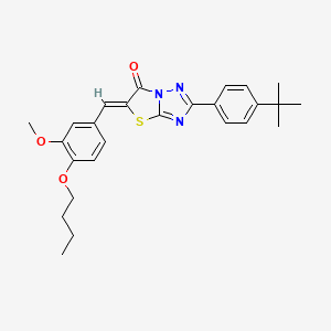 molecular formula C26H29N3O3S B4617518 5-(4-butoxy-3-methoxybenzylidene)-2-(4-tert-butylphenyl)[1,3]thiazolo[3,2-b][1,2,4]triazol-6(5H)-one 