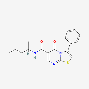 molecular formula C18H19N3O2S B4617523 N-(1-methylbutyl)-5-oxo-3-phenyl-5H-[1,3]thiazolo[3,2-a]pyrimidine-6-carboxamide 