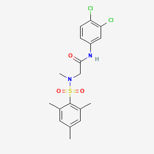 molecular formula C18H20Cl2N2O3S B4617527 N~1~-(3,4-dichlorophenyl)-N~2~-(mesitylsulfonyl)-N~2~-methylglycinamide 