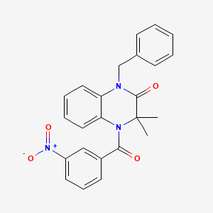 molecular formula C24H21N3O4 B4617537 1-苄基-3,3-二甲基-4-(3-硝基苯甲酰)-3,4-二氢-2(1H)-喹喔啉酮 