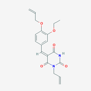 molecular formula C19H20N2O5 B461754 1-allyl-5-[4-(allyloxy)-3-ethoxybenzylidene]-2,4,6(1H,3H,5H)-pyrimidinetrione 