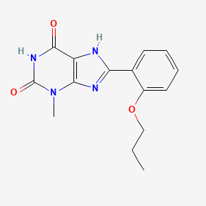 molecular formula C15H16N4O3 B4617541 3-methyl-8-(2-propoxyphenyl)-3,7-dihydro-1H-purine-2,6-dione 