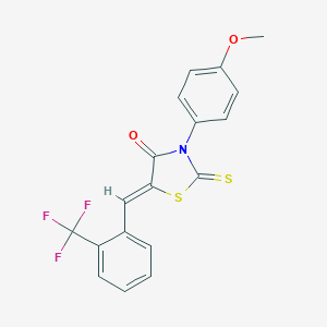 molecular formula C18H12F3NO2S2 B461756 3-(4-Methoxyphenyl)-2-thioxo-5-[2-(trifluoromethyl)benzylidene]-1,3-thiazolidin-4-one 