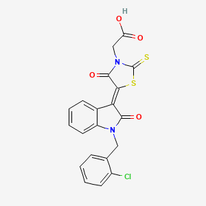 molecular formula C20H13ClN2O4S2 B4617569 {5-[1-(2-chlorobenzyl)-2-oxo-1,2-dihydro-3H-indol-3-ylidene]-4-oxo-2-thioxo-1,3-thiazolidin-3-yl}acetic acid 
