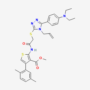 methyl 2-{[({4-allyl-5-[4-(diethylamino)phenyl]-4H-1,2,4-triazol-3-yl}thio)acetyl]amino}-4-(2,5-dimethylphenyl)-3-thiophenecarboxylate