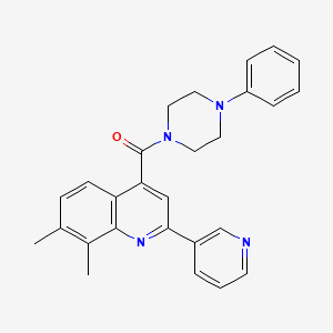 molecular formula C27H26N4O B4617592 7,8-dimethyl-4-[(4-phenyl-1-piperazinyl)carbonyl]-2-(3-pyridinyl)quinoline 
