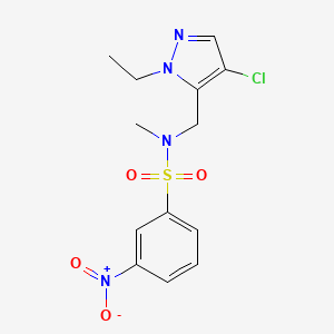 molecular formula C13H15ClN4O4S B4617600 N-[(4-chloro-1-ethyl-1H-pyrazol-5-yl)methyl]-N-methyl-3-nitrobenzenesulfonamide 