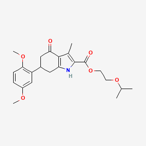 2-isopropoxyethyl 6-(2,5-dimethoxyphenyl)-3-methyl-4-oxo-4,5,6,7-tetrahydro-1H-indole-2-carboxylate