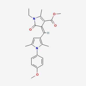 molecular formula C23H26N2O4 B4617638 methyl 1-ethyl-4-{[1-(4-methoxyphenyl)-2,5-dimethyl-1H-pyrrol-3-yl]methylene}-2-methyl-5-oxo-4,5-dihydro-1H-pyrrole-3-carboxylate 