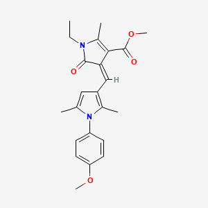 molecular formula C23H26N2O4 B4617638 甲基 1-乙基-4-{[1-(4-甲氧基苯基)-2,5-二甲基-1H-吡咯-3-基]亚甲基}-2-甲基-5-氧代-4,5-二氢-1H-吡咯-3-羧酸酯 