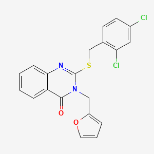 molecular formula C20H14Cl2N2O2S B4617644 2-[(2,4-dichlorobenzyl)thio]-3-(2-furylmethyl)-4(3H)-quinazolinone 