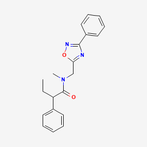 molecular formula C20H21N3O2 B4617648 N-methyl-2-phenyl-N-[(3-phenyl-1,2,4-oxadiazol-5-yl)methyl]butanamide 