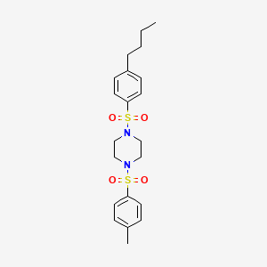 molecular formula C21H28N2O4S2 B4617668 1-[(4-丁基苯基)磺酰基]-4-[(4-甲基苯基)磺酰基]哌嗪 