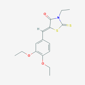 molecular formula C16H19NO3S2 B461768 (5Z)-5-(3,4-diethoxybenzylidene)-3-ethyl-2-thioxo-1,3-thiazolidin-4-one 