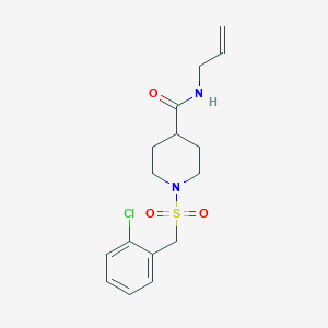 molecular formula C16H21ClN2O3S B4617684 N-烯丙基-1-[(2-氯苄基)磺酰基]-4-哌啶甲酰胺 