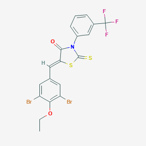 molecular formula C19H12Br2F3NO2S2 B461769 5-(3,5-Dibromo-4-ethoxybenzylidene)-2-thioxo-3-[3-(trifluoromethyl)phenyl]-1,3-thiazolidin-4-one 