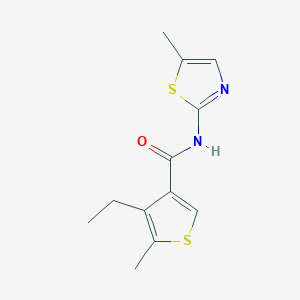 molecular formula C12H14N2OS2 B4617696 4-ethyl-5-methyl-N-(5-methyl-1,3-thiazol-2-yl)-3-thiophenecarboxamide 