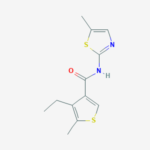 molecular formula C12H14N2OS2 B4617696 4-乙基-5-甲基-N-(5-甲基-1,3-噻唑-2-基)-3-噻吩甲酰胺 