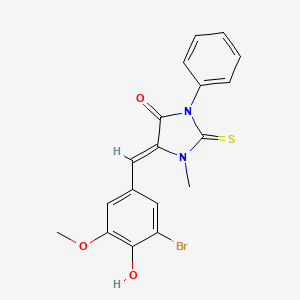 5-(3-bromo-4-hydroxy-5-methoxybenzylidene)-1-methyl-3-phenyl-2-thioxo-4-imidazolidinone