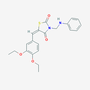 molecular formula C21H22N2O4S B461771 3-(Anilinomethyl)-5-(3,4-diethoxybenzylidene)-1,3-thiazolidine-2,4-dione 