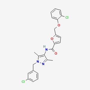 molecular formula C24H21Cl2N3O3 B4617731 N-[1-(3-chlorobenzyl)-3,5-dimethyl-1H-pyrazol-4-yl]-5-[(2-chlorophenoxy)methyl]-2-furamide 
