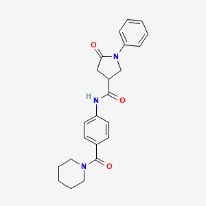 molecular formula C23H25N3O3 B4617739 5-氧代-1-苯基-N-[4-(1-哌啶基羰基)苯基]-3-吡咯烷酮甲酰胺 