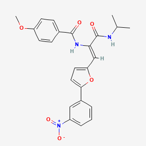 molecular formula C24H23N3O6 B4617748 N-{1-[(isopropylamino)carbonyl]-2-[5-(3-nitrophenyl)-2-furyl]vinyl}-4-methoxybenzamide 