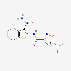 N-(3-carbamoyl-4,5,6,7-tetrahydro-1-benzothiophen-2-yl)-5-propan-2-yl-1,2-oxazole-3-carboxamide