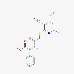 METHYL 2-(2-{[3-CYANO-4-(METHOXYMETHYL)-6-METHYLPYRIDIN-2-YL]SULFANYL}ACETAMIDO)-2-PHENYLACETATE