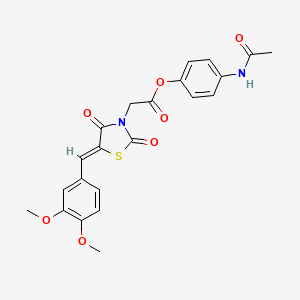 4-(acetylamino)phenyl [(5Z)-5-(3,4-dimethoxybenzylidene)-2,4-dioxo-1,3-thiazolidin-3-yl]acetate