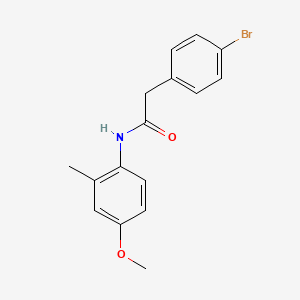 molecular formula C16H16BrNO2 B4617773 2-(4-溴苯基)-N-(4-甲氧基-2-甲基苯基)乙酰胺 