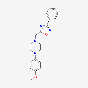 molecular formula C20H22N4O2 B4617781 1-(4-methoxyphenyl)-4-[(3-phenyl-1,2,4-oxadiazol-5-yl)methyl]piperazine 