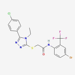 molecular formula C19H15BrClF3N4OS B4617804 N-[4-溴-2-(三氟甲基)苯基]-2-{[5-(4-氯苯基)-4-乙基-4H-1,2,4-三唑-3-基]硫代}乙酰胺 