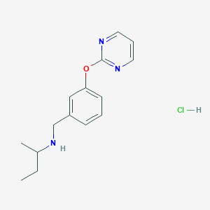 molecular formula C15H20ClN3O B4617827 盐酸N-[3-(2-嘧啶氧基)苄基]-2-丁胺 