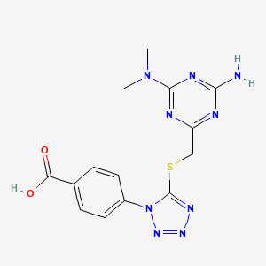 molecular formula C14H15N9O2S B4617858 4-[5-({[4-氨基-6-(二甲氨基)-1,3,5-三嗪-2-基]甲基}硫代)-1H-四唑-1-基]苯甲酸 