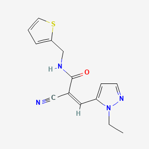 2-cyano-3-(1-ethyl-1H-pyrazol-5-yl)-N-(2-thienylmethyl)acrylamide