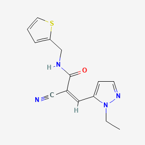 molecular formula C14H14N4OS B4617879 2-氰基-3-(1-乙基-1H-吡唑-5-基)-N-(2-噻吩基甲基)丙烯酰胺 