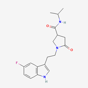 molecular formula C18H22FN3O2 B4617887 1-[2-(5-fluoro-1H-indol-3-yl)ethyl]-5-oxo-N-(propan-2-yl)pyrrolidine-3-carboxamide 