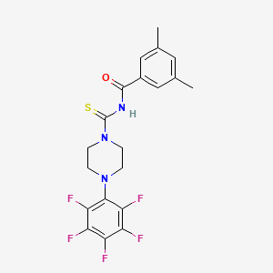 molecular formula C20H18F5N3OS B4617890 3,5-dimethyl-N-{[4-(pentafluorophenyl)-1-piperazinyl]carbonothioyl}benzamide 