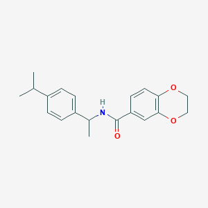 molecular formula C20H23NO3 B4617910 N-[1-(4-isopropylphenyl)ethyl]-2,3-dihydro-1,4-benzodioxine-6-carboxamide 