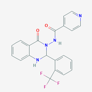 N-[4-oxo-2-[2-(trifluoromethyl)phenyl]-1,4-dihydro-3(2H)-quinazolinyl]isonicotinamide